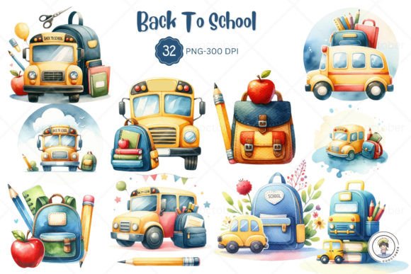 Download Watercolor Back to School Concept - Concept Collection