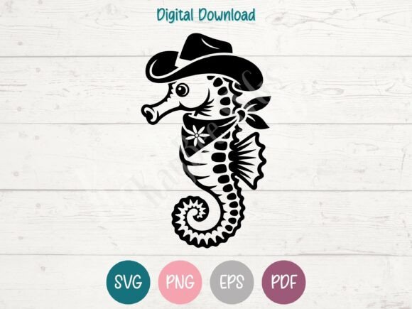 Download Cowboy Seahorse SVG PNG EPS PDF Design - Seahorse svg Collection
