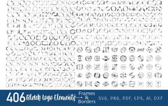 Download 406 Black Logo Elements, Frames, Borders - Border Collection